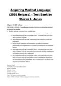  Acquiring Medical Language &lpar;2026 Release&rpar; &ndash; Test Bank by Steven L&period; Jones
