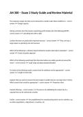 AN 300 &ndash; Exam 2 Study Guide and Review Material