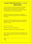 GALEN NUR 242 EXAM 2-  MED SURG QUESTIONS AND ANSWERS 2026
