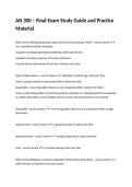 AN 300 &ndash; Final Exam Study Guide and Practice Material