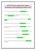 API 570 covers inspection&comma; repair&comma; alteration&comma; and rerating procedures test