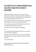 S12 CERTIFICATE OF FITNESS SPRINKLER EXAM 2026 STUDY GUIDE WITH COMPLETE SOLUTIONS