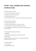 FIN 300 &ndash; Exam 1 Multiple Choice Questions and Review Guide