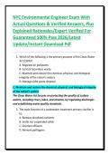 NYC Environmental Engineer Exam With Actual Questions & Verified Answers&comma; Plus Explained Rationales&sol;Expert Verified For Guaranteed 100&percnt; Pass 2026&sol;Latest Update&sol;Instant Download Pdf