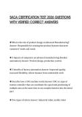 SACA CERTIFICATION TEST 2026 QUESTIONS WITH VERIFIED CORRECT ANSWERS