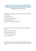 NURS 612 ADVANCED HEALTH ASSESSMENT EXAM 3 2025-2026 QUESTIONS AND ANSWERS GRADED A&plus; MARYVILLE