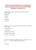 NURS 612 ADVANCED HEALTH ASSESSMENT EXAM 4 2026-2027 QUESTIONS AND ANSWERS GRADED A&plus; MARYVILLE