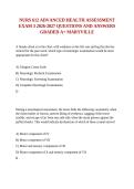 NURS 612 ADVANCED HEALTH ASSESSMENT EXAM 3 2026-2027 QUESTIONS AND ANSWERS GRADED A&plus; MARYVILLE