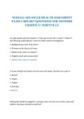 NURS 612 ADVANCED HEALTH ASSESSMENT EXAM 2 2026-2027 QUESTIONS AND ANSWERS GRADED A&plus; MARYVILLE