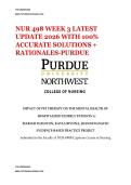 NUR 498 WEEK 3 LATEST UPDATE 2026 WITH 100&percnt; ACCURATE SOLUTIONS &plus; RATIONALES-PURDUE  