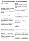 MCAT Biology Study Review with Complete Solutions