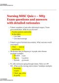 Nursing MISC Quiz 1 &ndash; MS3 Exam questions and answers with detailed rationales