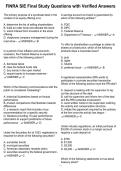 FINRA SIE Final Study Questions with Verified Answers