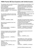 FINRA Practice SIE Exam Questions with Verified Answers