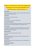 Chapter 03 Introduction to Revenue Management &ndash; Complete Exam Study Guide 2026&sol;2027 with Verified Answers &vert; Newest Version&period; A&plus;