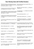 Dave Ramsey Quiz with Verified Answers