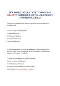 NEW YORK STATE EMT CERTIFYING EXAM 2026-2027 VERIFIED QUESTIONS AND CORRECT ANSWERS GRADED A&plus;