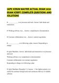 SAFE SCRUM MASTER ACTUAL EXAM 2026 EXAM SCRIPT COMPLETE QUESTIONS AND SOLUTIONS