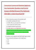 Connecticut Commercial Pesticide Applicator  Core Examination Questions And Correct  Answers &lpar;Verified Answers&rpar; Plus Rationales  2026 Q&A &vert; Instant Download Pdf 