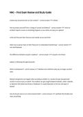 NAC &ndash; Final Exam Review and Study Guide
