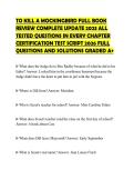 TO KILL A MOCKINGBIRD FULL BOOK REVIEW COMPLETE UPDATE 2023 ALL TESTED QUESTIONS IN EVERY CHAPTER CERTIFICATION TEST SCRIPT 2026 FULL QUESTIONS AND SOLUTIONS GRADED A&plus;
