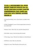 TO KILL A MOCKINGBIRD FULL BOOK REVIEW COMPLETE UPDATE 2023 ALL TESTED QUESTIONS IN EVERY CHAPTER COMPREHENSIVE STUDY GUIDE 2026 QUESTIONS WITH VERIFIED ANSWERS GRADED A&plus;