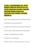 TO KILL A MOCKINGBIRD FULL BOOK REVIEW COMPLETE UPDATE 2023 ALL TESTED QUESTIONS IN EVERY CHAPTER UPDATED REVIEW PAPER 2026 QUESTIONS AND CORRECT ANSWERS GRADED A&plus;