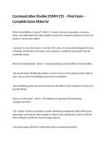 Communication Studies COMM 211 &ndash; Final Exam &ndash; Complete Exam Material