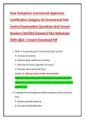 New Hampshire Commercial Applicator  Certification Category G2 Ornamental Pest  Control Examination Questions And Correct  Answers &lpar;Verified Answers&rpar; Plus Rationales  2026 Q&A &vert; Instant Download Pdf 