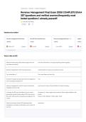Revenue Management Final Exam 2025&vert; COMPLETE EXAM SET &lpar;questions and verified answers&rpar;frequently most tested questions &vert; already passed&excl;&excl;