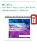 Lewis Medical-Surgical Nursing 12th Edition by Harding &ndash; Chapters 1&ndash;69 Complete Test Bank Material
