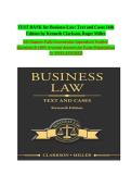 Test Bank for Business Law&colon; Text and Cases 16th Edition by Kenneth Clarkson & Roger Miller &ndash; Complete Chapters & Appendices with Verified Questions and 100&percnt; Accurate Answers 2026&sol;2027