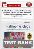 Davis Advantage Pathophysiology 3rd Edition Test Bank &vert; Complete Chapters 1&ndash;46 by Theresa Capriotti &vert; A&plus; Guide