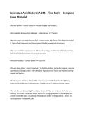 Landscape Architecture LA 211 &ndash; Final Exam &ndash; Complete Exam Material