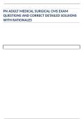 PN Adult Medical Surgical CMS Exam Practice Questions with Verified Solutions and Rationales &ndash; 2026 Review Resource