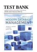 complete Test Bank for Modern Database Management&comma; 13th Edition by Jeff Hoffer&comma; Ramesh Venkataraman&comma; and Heikki Topi&period;