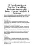 ATI Fluid&comma; Electrolyte&comma; and Acid-Base Targeted Exam Questions and Answers 2026 Update &vert; Complete Study Guide & Rationales