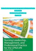TEST BANK FOR NURSING LEADERSHIP&comma; MANAGEMENT&comma; AND PROFESSIONAL PRACTICE FOR THE LPN LVN 6TH EDITION BY DAHLKEMPER 2022 UPDATE