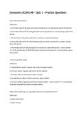 Economics ECON 248 &ndash; Quiz 2 &ndash; Practice Questions