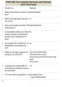 TAM CARD Test Complete Questions and Solutions 2025-2026 Guide