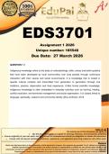 EDS3701 Assignment 1 &lpar;COMPLETE ANSWERS&rpar; 2026 &lpar;185540&rpar; - DUE 27 March 2026