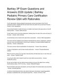 Barkley 3P Exam Questions and Answers 2026 Update &vert; Barkley Pediatric Primary Care Certification Review Q&A with Rationales