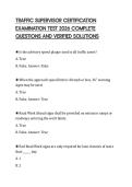 TRAFFIC SUPERVISOR CERTIFICATION EXAMINATION TEST 2026 COMPLETE QUESTIONS AND VERIFIED SOLUTIONS