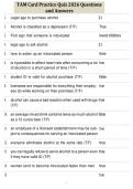 TAM Card Practice Quiz 2026 Questions and Answers