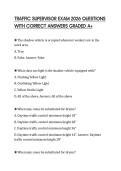 TRAFFIC SUPERVISOR EXAM 2026 QUESTIONS WITH CORRECT ANSWERS GRADED A&plus;