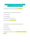 NHA Phlebotomy certification EXAM &lpar;2022&sol;2023&rpar; Already Passed