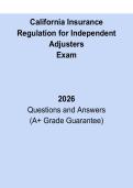 California Insurance Regulation for Independent Adjusters &ndash; Compliance & Legal Study Guide 2026