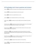 AP Psychology Midterm Study guide Exam questions and answers