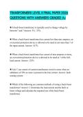 TRANSFORMERS LEVEL II FINAL PAPER 2026 QUESTIONS WITH ANSWERS GRADED A&plus;