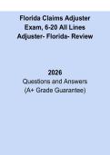 Florida 6-20 All Lines Adjuster Exam Review &ndash; Claims Adjuster Practice Test & Study Guide 2026